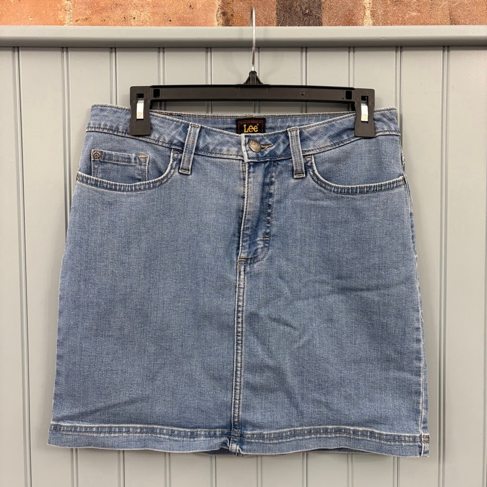 Lee Blue Denim Mini Skirt Skort Size 8